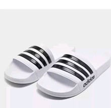 New Adidas Adilette Shower Slides Cloudfoam White Slides Size 12 - £19.09 GBP