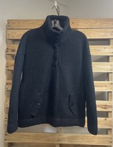 J.Crew Black Vintage Fleece Big Snap Pullover Sherpa Sweatshirt Size S B... - $5.39