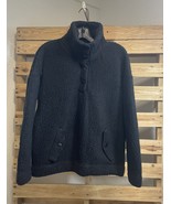 J.Crew Black Vintage Fleece Big Snap Pullover Sherpa Sweatshirt Size S B... - €4,62 EUR