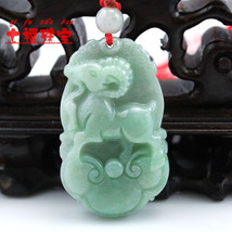 Free Shipping -  Burma Jadeite Jade pendant Natural green Jadeite Jade Zodiac ca - £15.98 GBP