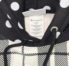 Champion Reverse Weave Hoodie Plaid Polka Dot Black White Small NWT image 5