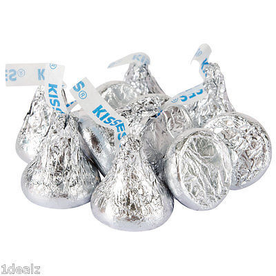 Silver Hershey's Kisses Milk Chocolate Candy Five Pound 5LB Wholesale FEDEX Free - $52.46
