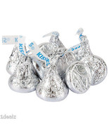 Silver Hershey&#39;s Kisses Milk Chocolate Candy Five Pound 5LB Wholesale FE... - £42.03 GBP