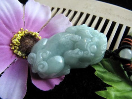 Free Shipping -  good luck Amulet Natural  Green Jadeite Jade Carved &#39;&#39; ... - £15.98 GBP