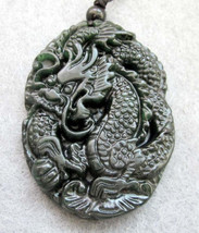 Free Shipping -  2012 Year Good luck Amulet  Natural black Jadeite Jade carved s - $20.00