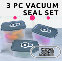 MTR 3-PC Vacuum Seal Food Storage Set–BPA-Free Airtight Microwave &amp; Free... - $23.50