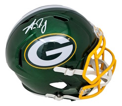 Aaron Jones Firmado Green Bay Packers Tamaño Real Flash Réplica Velocidad Casco - £248.11 GBP