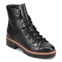 NEW MARC FISHER BLACK LEATHER  COMFORT COMBAT  BOOTS SIZE 8.5 M $148 - $117.71