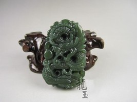 Free Shipping - 2012 Year Natural Green jade carved Dragon charm Pendant / neckl - £15.97 GBP