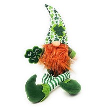Leprechaun Irish St. Patrick&#39;s Day Be Lucky Gnome Plush 20&quot; Wreath Center Attach - £26.07 GBP