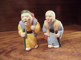 Ries Japanese Old Couple Ceramic Salt and Pepper Shakers, made in Japan - $8.95