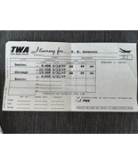 TWA Flight Itinerary Boston To Chicago June 19 - 21 1957 - £15.44 GBP