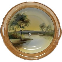 Antique Hand Painted Noritake Bowl Tree Lake Scene Lusterware 2 Handles ... - $21.75