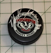Mark Johnson Autographed Badger WCHA Official Game Hockey puck - $69.99
