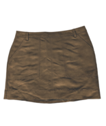 Hinge Womens A-Line Suede Mini Skirt Small Brown Back Zip Club Wear Casual - $25.74