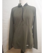 North Face Olive Green 1/4 Zip Pullover Long Sleeve Athletic Athleisure ... - £11.23 GBP