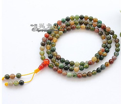 Free shipping - Tibetan genuine Natural Bloodstone Meditation Yoga 108 beads Pra - £28.60 GBP