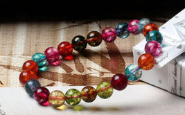 Free Shipping -  perfect Tibetan natural Colorful crystal / quartz  Medi... - £15.72 GBP