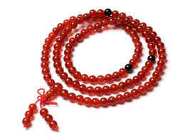 Free shipping -  Natural red jade Meditation Yoga 108 beads prayer Mala - £28.30 GBP