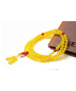 Free shipping - Tibetan natural yellow agate Mala / Carnelian beads Medi... - £27.40 GBP