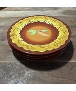 4 Laurie Gates Santa Fe Dinner Plates 9.75” Yellow Orange Pepper Southwe... - $39.93 CAD