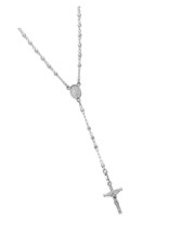 Sterling Silver Rosary Necklace Dainty 4mm-6mm Beads for 24 - £186.84 GBP