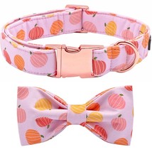 Unique Style Paws Halloween Pumpkim Pink Dog Collar Adjustable Handmade Bowtie D - £20.47 GBP+