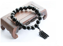 Free Shipping - good luck 100%  natural black agate / agate Prayer Beads meditat - £23.59 GBP