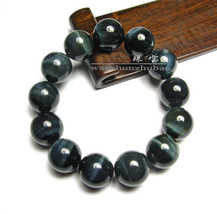 Free Shipping -  Hand carved beads  natural BLUE  tiger eye STONE Prayer Beads b - £23.98 GBP