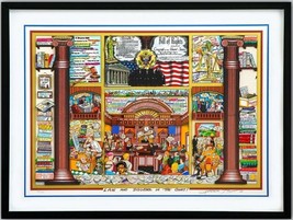 Charles Fazzino &quot;Law &amp; Disorder&quot; 3D Construction Serigraph H/S Framed Coa - £3,523.69 GBP