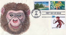 US 3997i FDC Year of Monkey, Lunar New Year, Hand-Painted SMB ZAYIX 1223... - $10.00