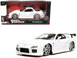 1993 Mazda RX-7 &quot;HKS&quot; White &quot;Fast &amp; Furious&quot; Movie 1/24 Diecast Model Car by Jad - £35.48 GBP