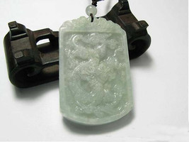 Free Shipping -  good luck  Natural white jade carved dragon charm Pendant - 201 - £15.80 GBP