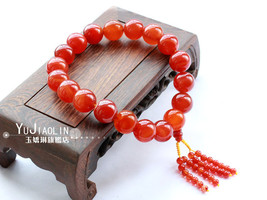 Free Shipping - good luck 100%  natural RED agate / Carnelian Prayer Beads charm - £28.30 GBP