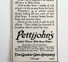 1916 Quaker Oats Pettijohn&#39;s Cereal Advertisement Bran Flakes DWMYC2 - $19.99