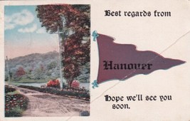 Hanover Kansas KS Pennant 1917 Postcard to Washington A17 - £2.39 GBP