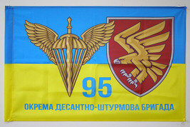 Heroes Flag ZSU 95rd Brigade Air Assault Troops of Armed forces Ukraine Army WAR - £45.48 GBP