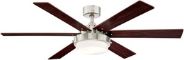 52-Inch Alloy Led Ceiling Fan, Brushed Nickel, Westinghouse Lighting 720... - £171.01 GBP