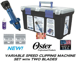 OSTER CLIPMASTER VARIABLE SPEED CLIPPER KIT-2 Blades,Oil,CASE CATTLE HOR... - £375.48 GBP