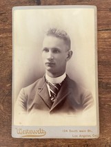 Vintage Cabinet Card. Man in suit by Westervelt in Los Angeles, California - £14.20 GBP