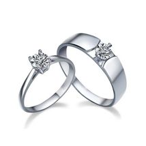 14K White Gold Finish His and Her matching Wedding Ring Bands for couples - £125.69 GBP