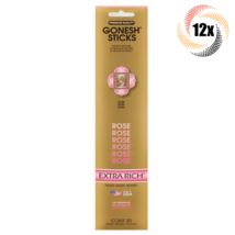 12x Packs Gonesh Extra Rich Incense Sticks Rose Scent | 20 Sticks Each - £22.99 GBP