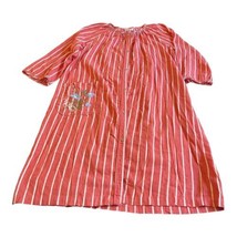 Vintage Smart Time House Dress Women Large Floral Striped Snap Cottage Core - £29.85 GBP