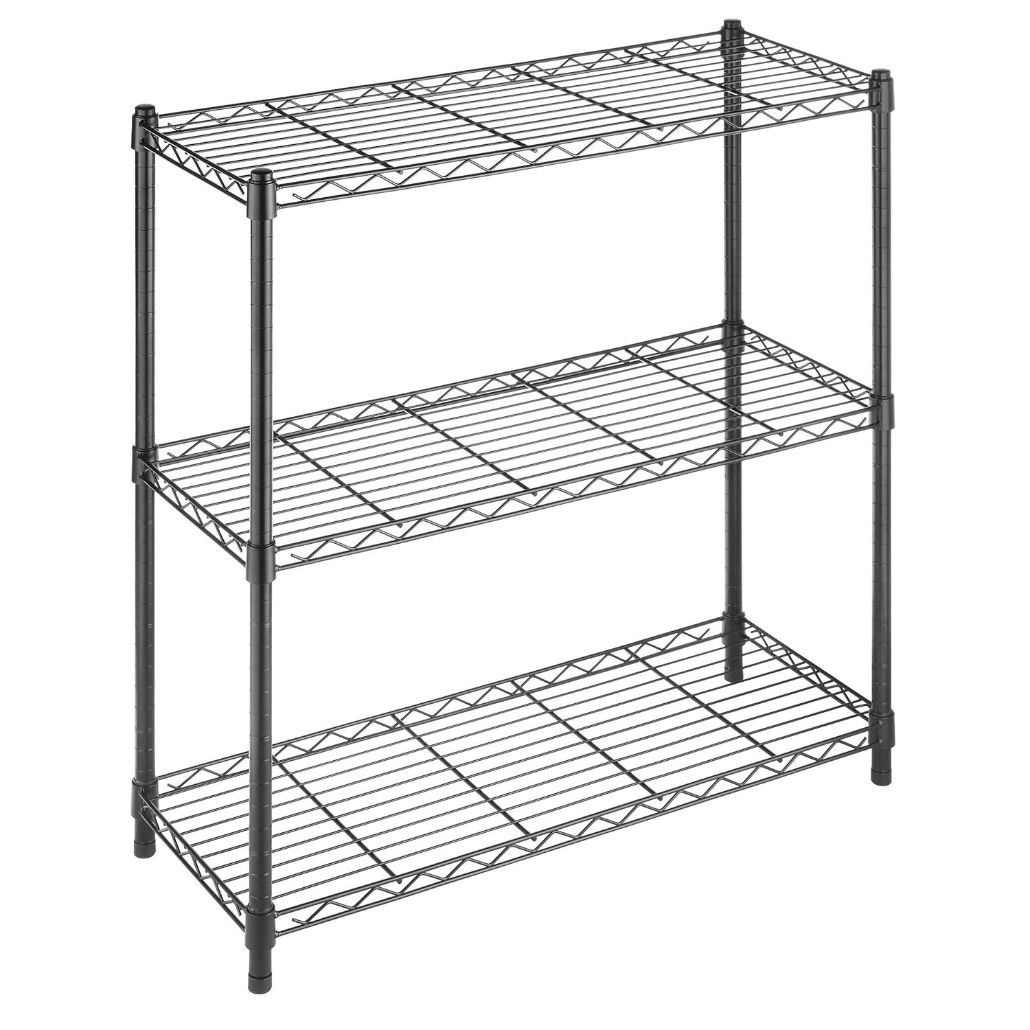 Whitmor Supreme Leveling Feet 350 Capacity Per Shelf Adjustable Shelves, 3 Tier,