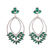 Ul flower big brand design luxury starburst pendant crystal drop earrings gem statement thumb200