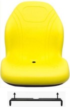 John Deere Yellow Vinyl Mower Seat W/Bracket Fits  240 245 335D 335 SST1... - £126.41 GBP