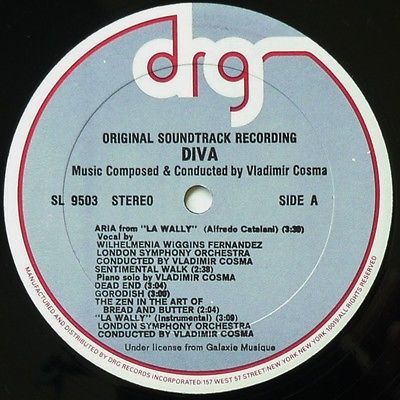 DIVA - Original Film Soundtrack vinyl LP VG++ - Vladimir Cosma Sentiment... - $11.87