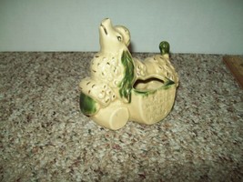 Poodle green gold porcelain Japan vintage ring watch holder planter trin... - £15.95 GBP