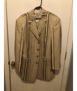 Falcone Blazer Mens SZ 42R Metallic Stripe Super 100s Long Length Lined ... - $21.72 CAD