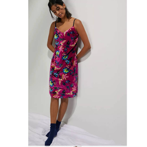 New Anthropologie Shania Velvet Slip Mini Dress LOUNGE $138 X-SMALL Violet  - £43.03 GBP